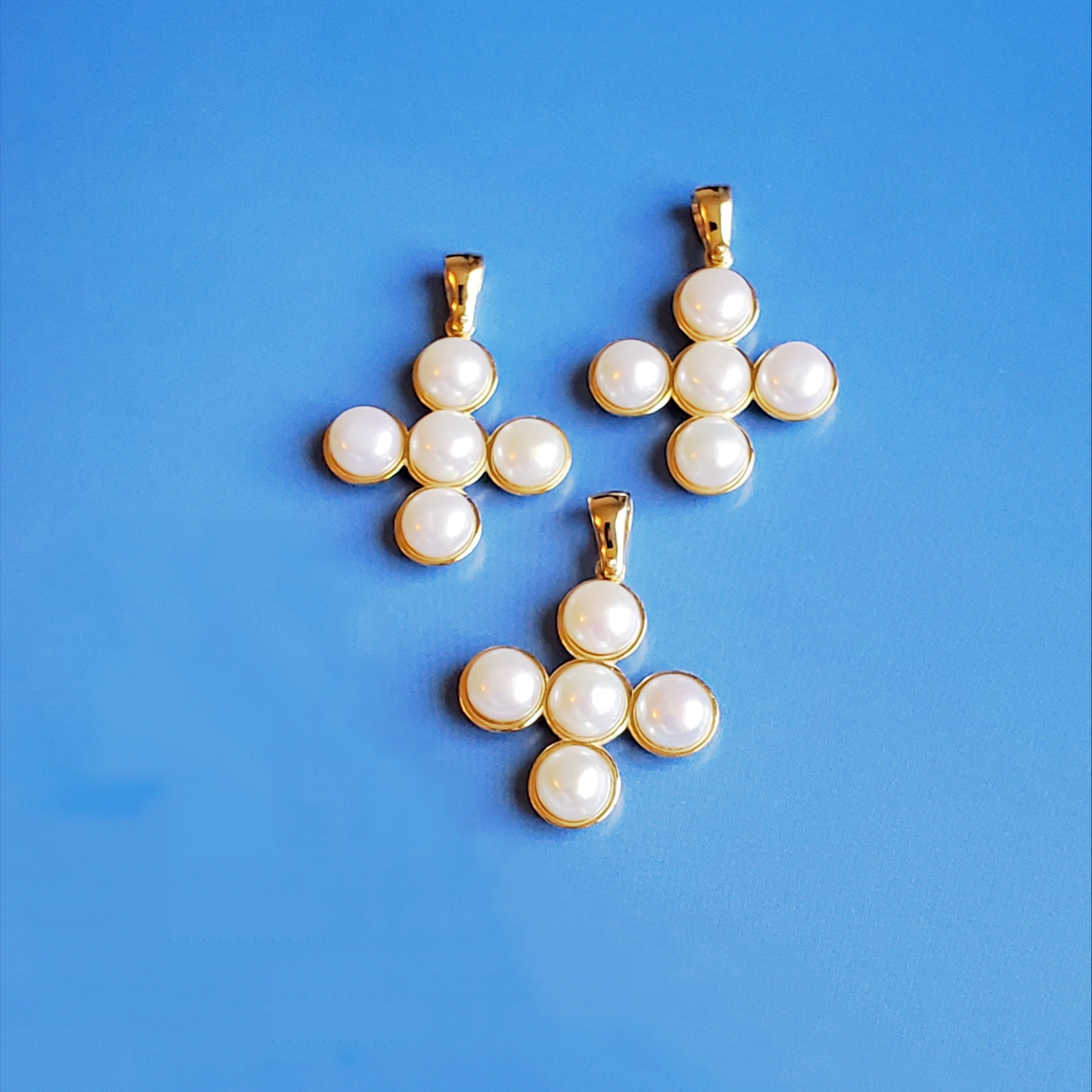 Pearl Cross Charm